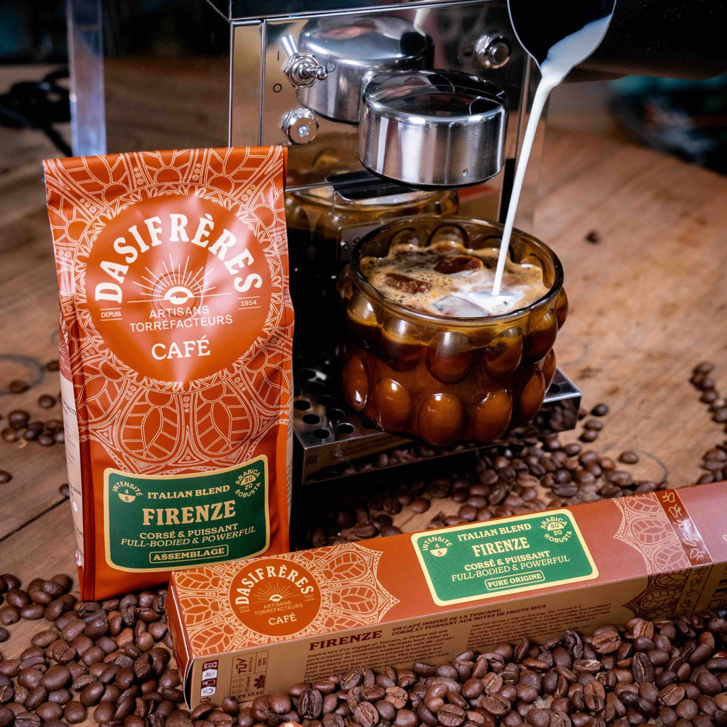 Café capsules Firenze Italian Blend Assemblage corsé et puissant capsules compatibles Nespresso® home-compost boîte de 10 capsules