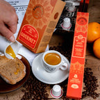 Café capsules gourmet blend vintage pain grillé orange et citron capsules compatibles Nespresso® capsules home compost boîte de 10 capsules