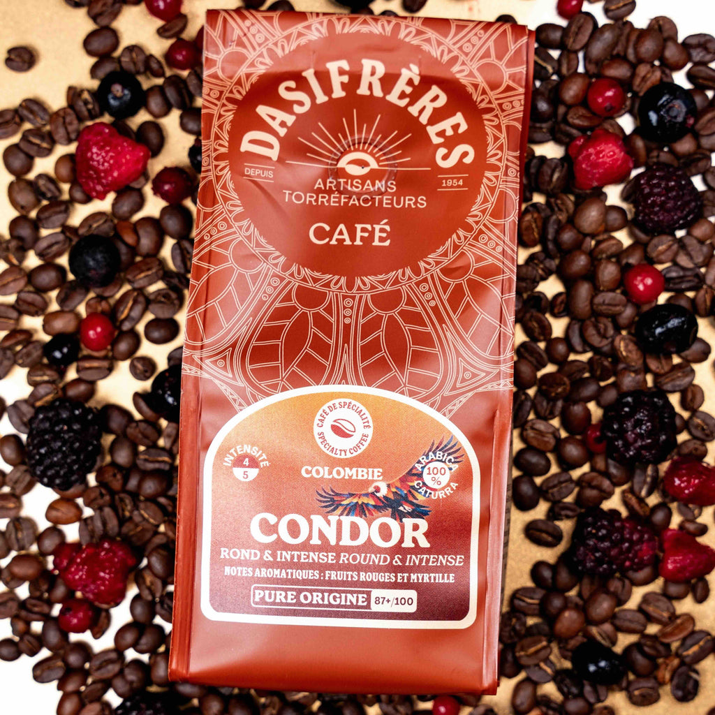 Café grains Condor Colombie café de spécialité 100% Arabica Caturra pure origine 250g