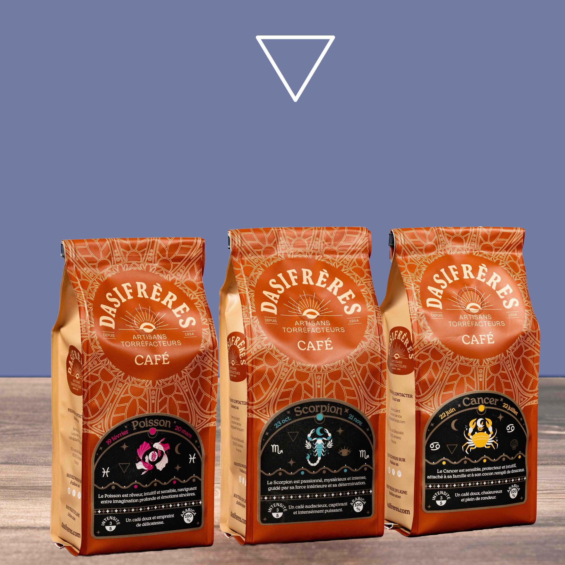 Assortiment Astro Element Eau Cancer Scorpion Poisson 100% Arabica 250g