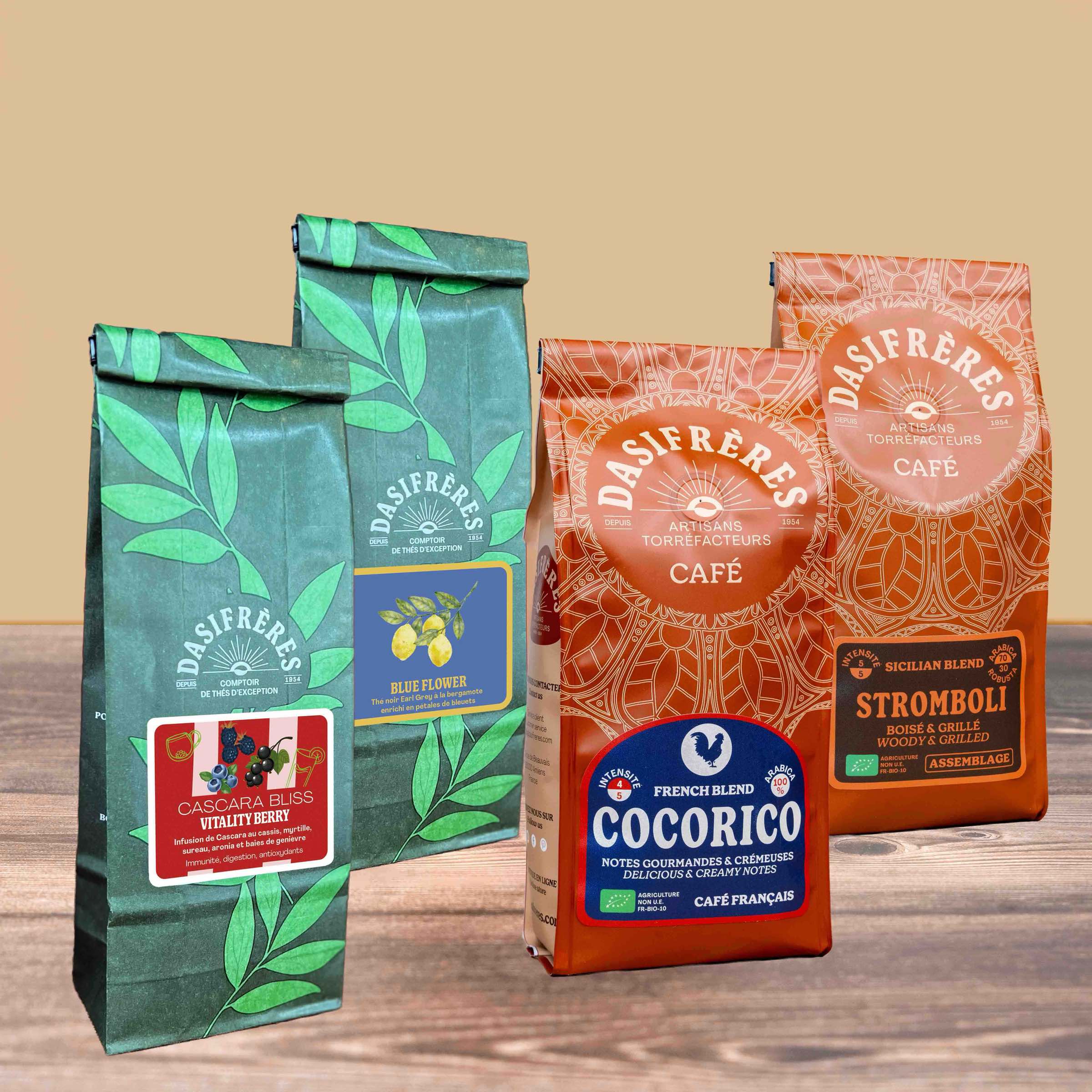 Assortiment cafés Pimpez votre rentrée Stromboli Cocorico Blue Flower Vitality Berry