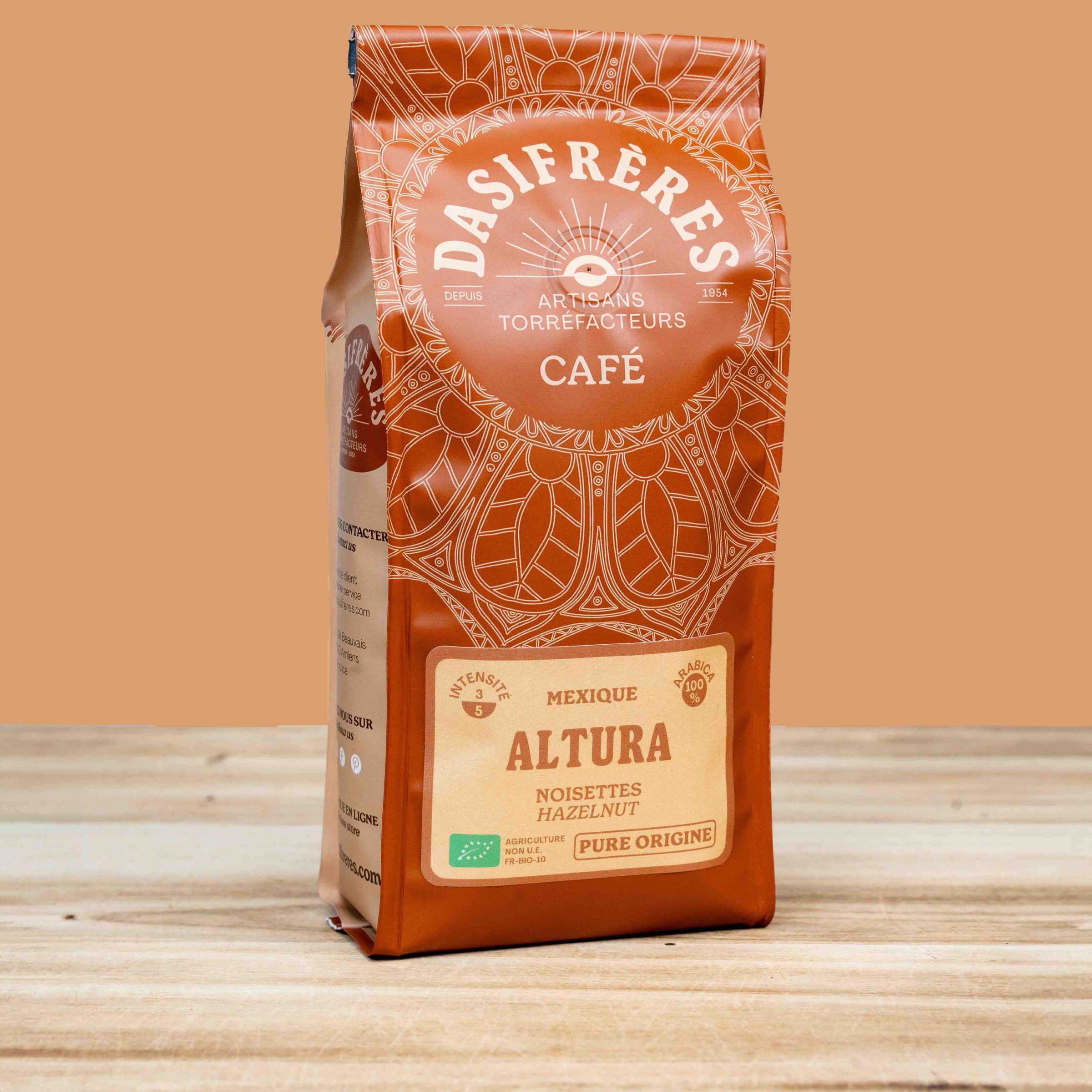 Café grains Altura Mexique noisettes bio pure origine 100% Arabica 250g