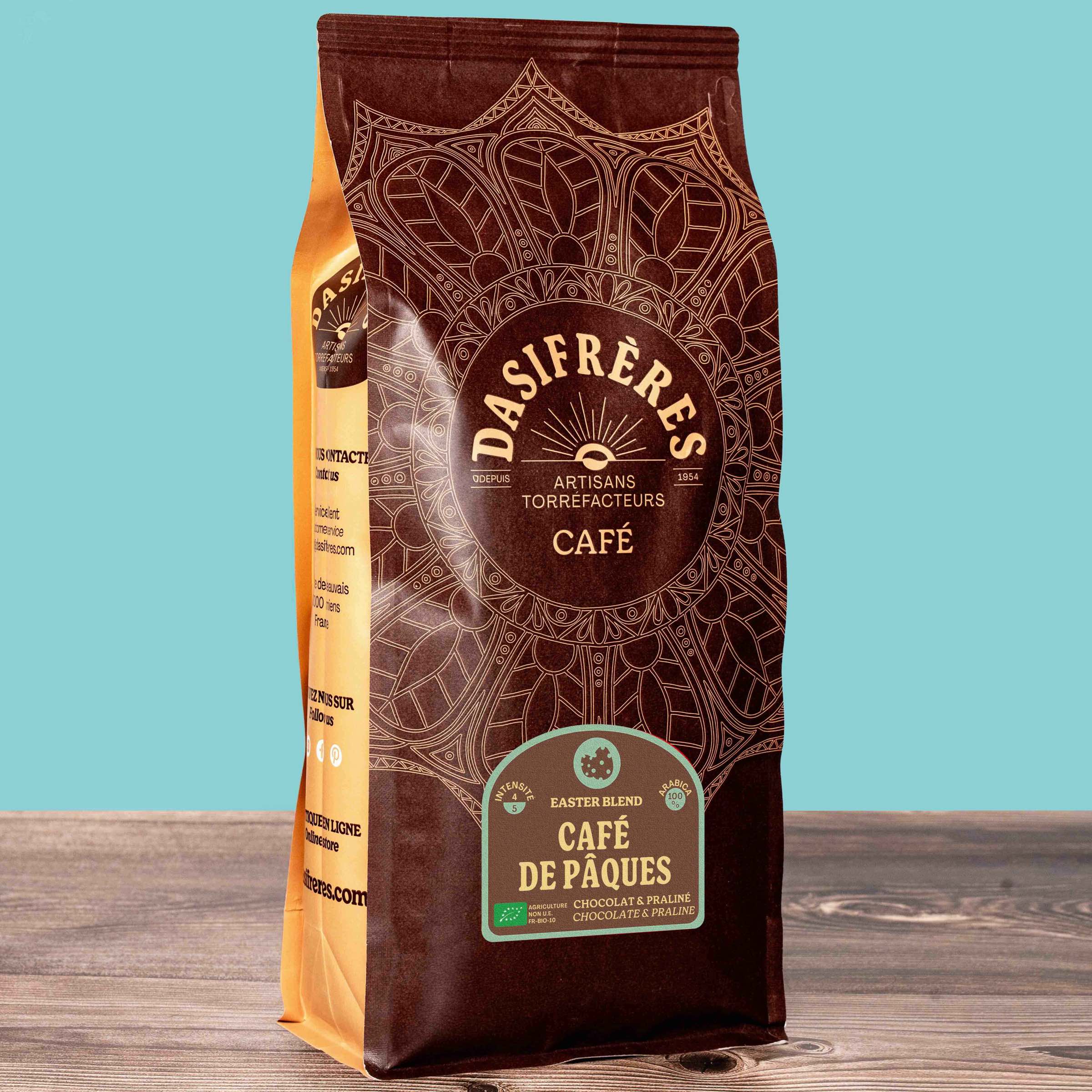 Café de Pâques grains chocolat et praliné bio 100% Arabica Kilo