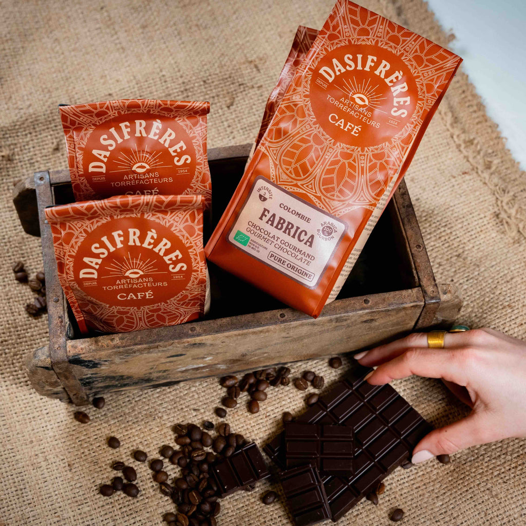 Café moulu Fabrica bio. Colombie chocolat gourmand 100% Arabica Bourbon pure origine 250g