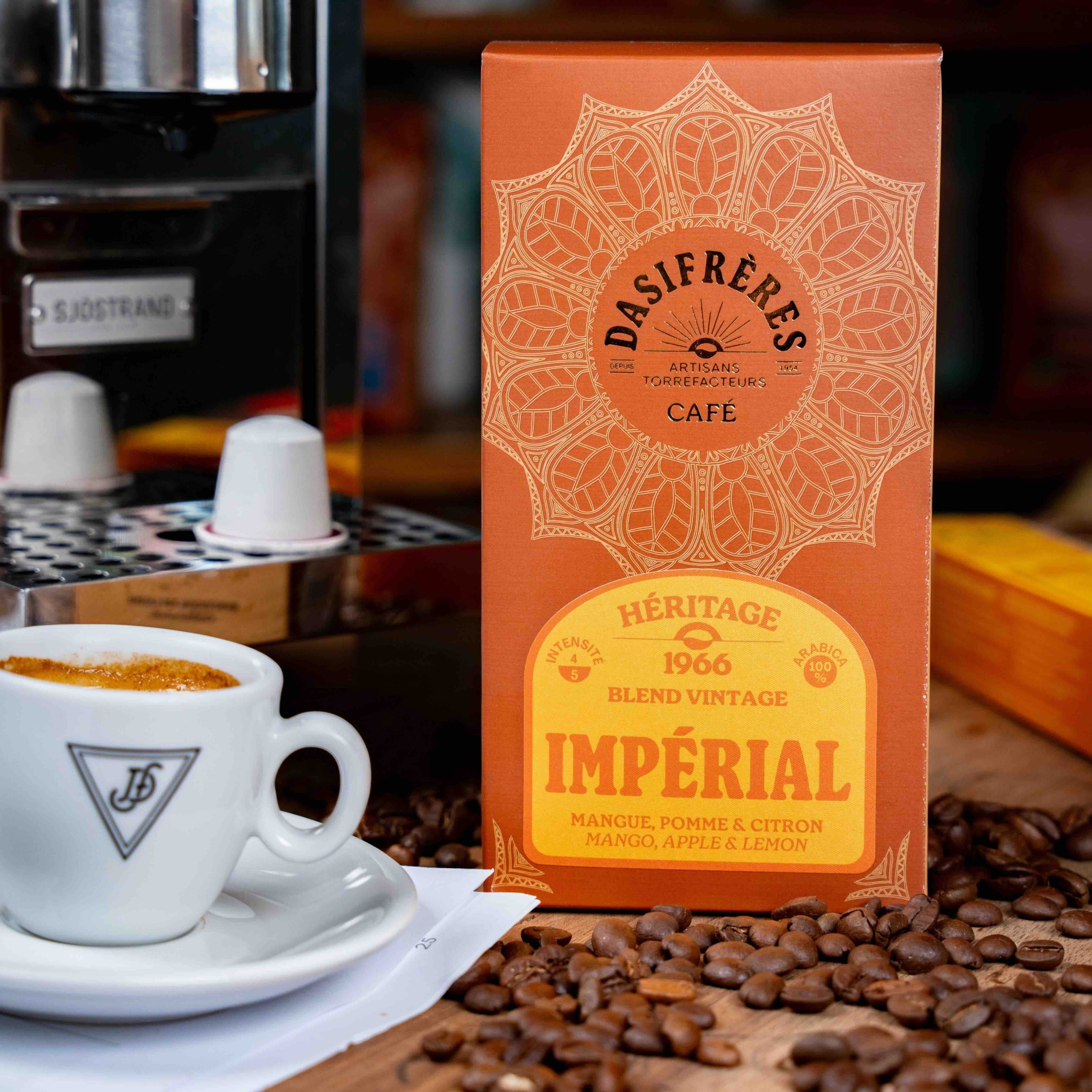 café moulu Impérial blend vintage héritage mangue pomme et citron 100% Arabica 250g