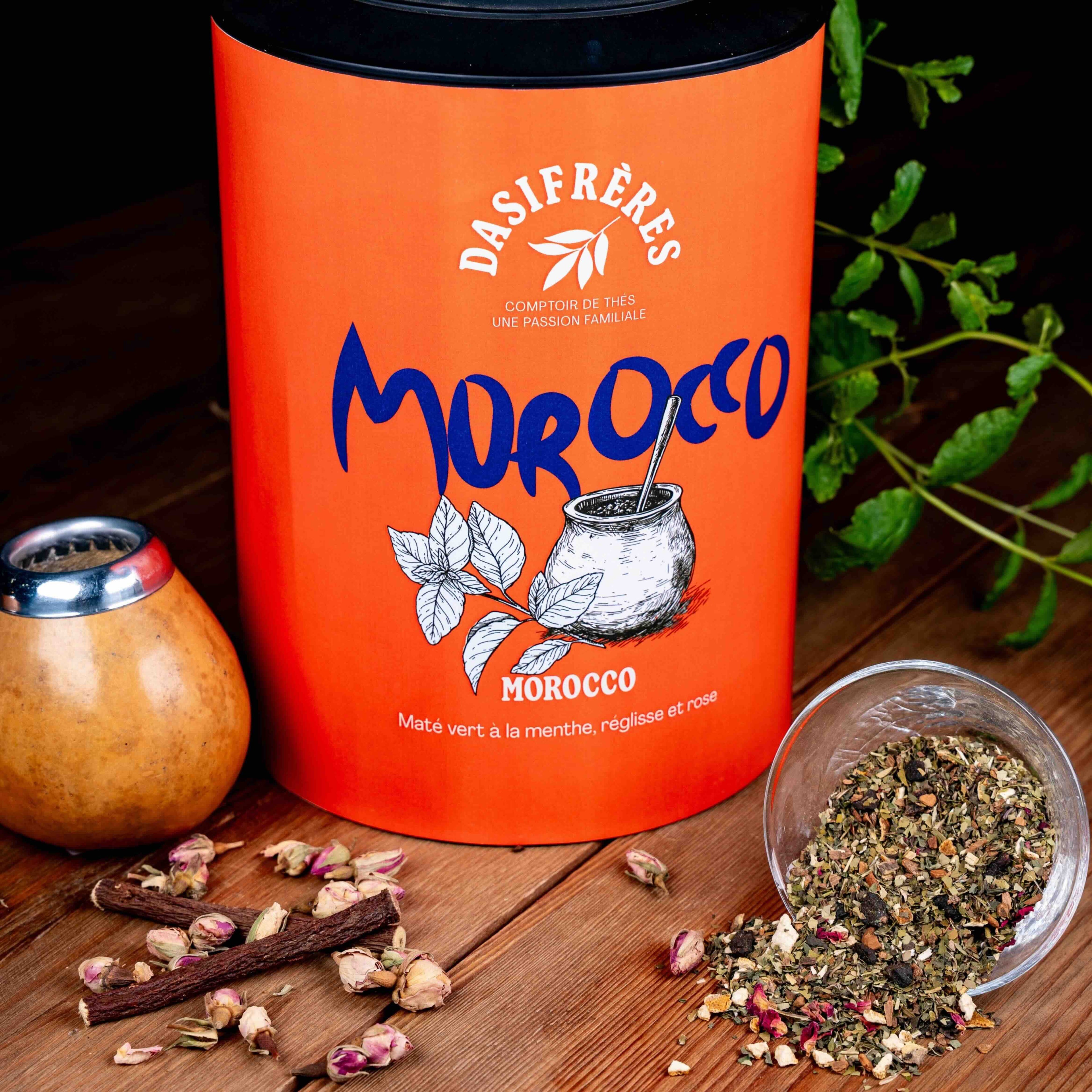 Morocco maté vert à la menthe réglisse et rose vrac