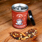 Le Chocolat Chaud de Noël rooibos gourmand aux fêves de cacao et épices de Noël boîte métal de 120g réutilisable double couvercle papier washi