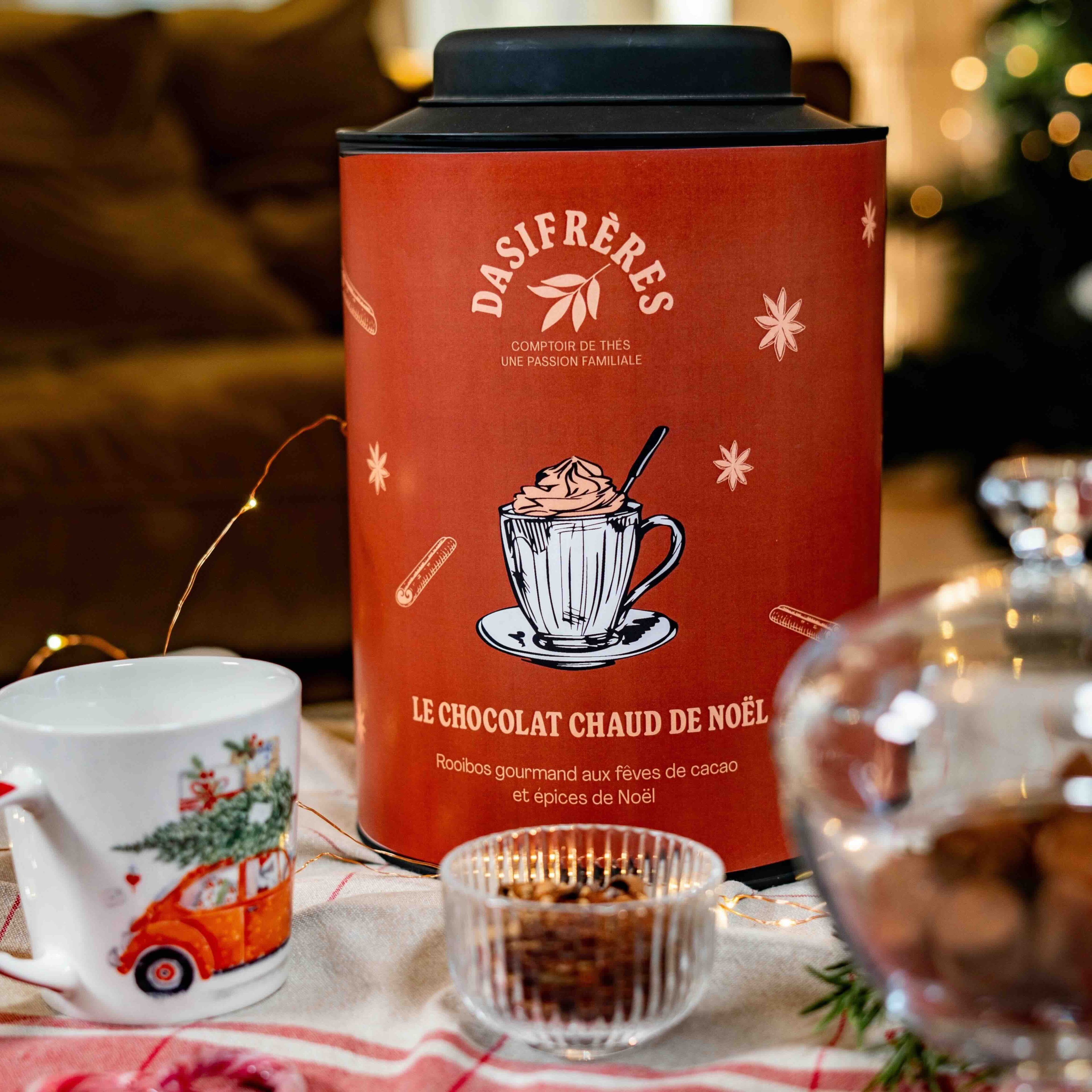 Le Chocolat Chaud de Noël rooibos gourmand aux fêves de cacao et épices de Noël vrac