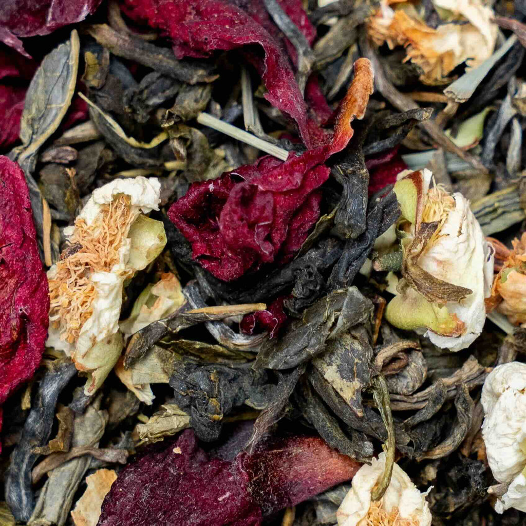 La Pagode en Fleurs mélange de thés blanc et vert au litchi et pivoine vrac