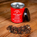 Noël à Amiens thé noir parfumé miel et pate d'amande goût macaron d'Amiens boîte métal 100g réutilisable double couvercle papier washi