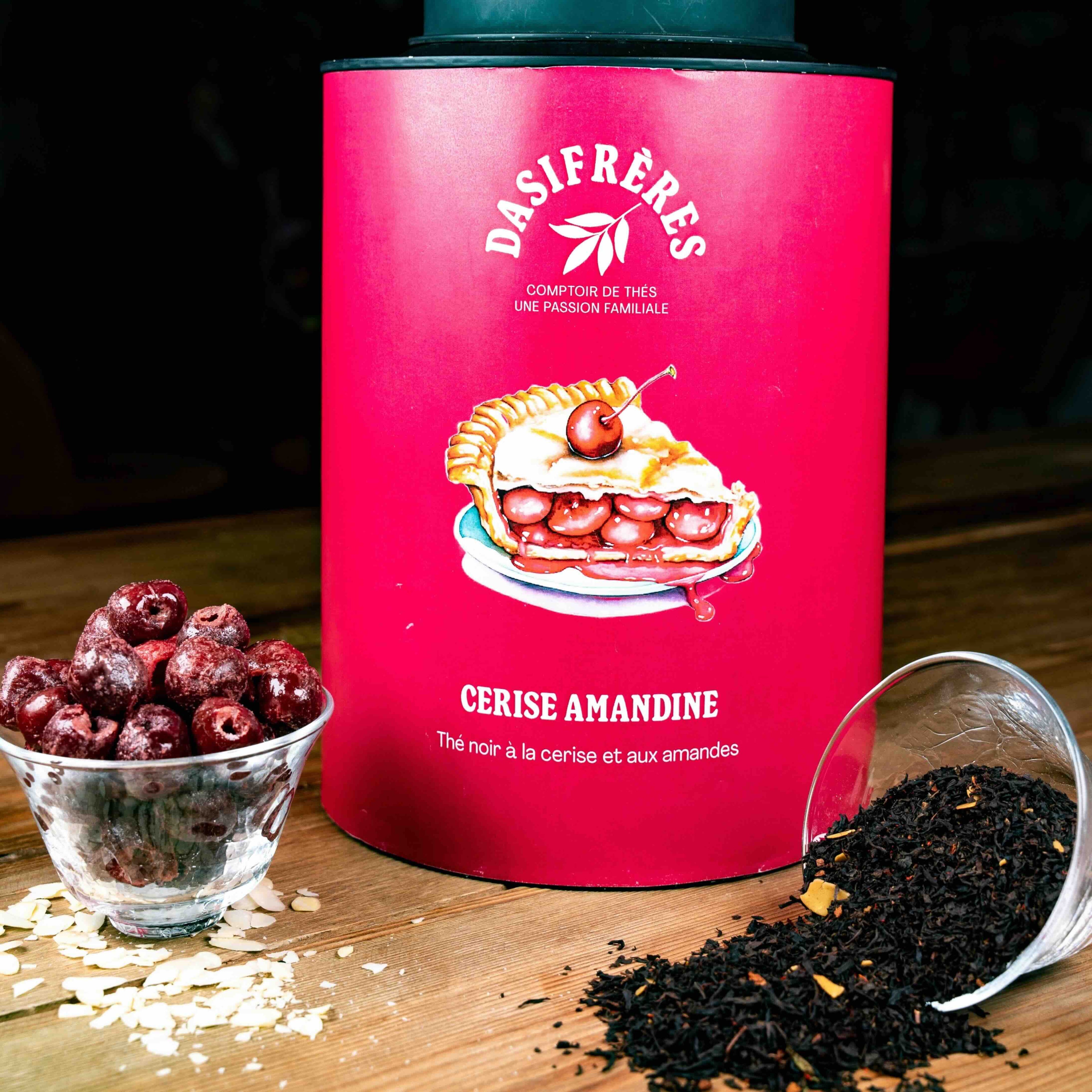 Cerise Amandine thé noir à la cerise et aux amandes vrac
