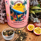 Elixir du paradis mélange de thé vert de Chine et blanc Pai Mu Tan à la pêche et fruit de la passion vrac