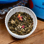 Jardin de Jade mélange thé vert Sencha et blanc Mao Feng au litchi et rose vrac
