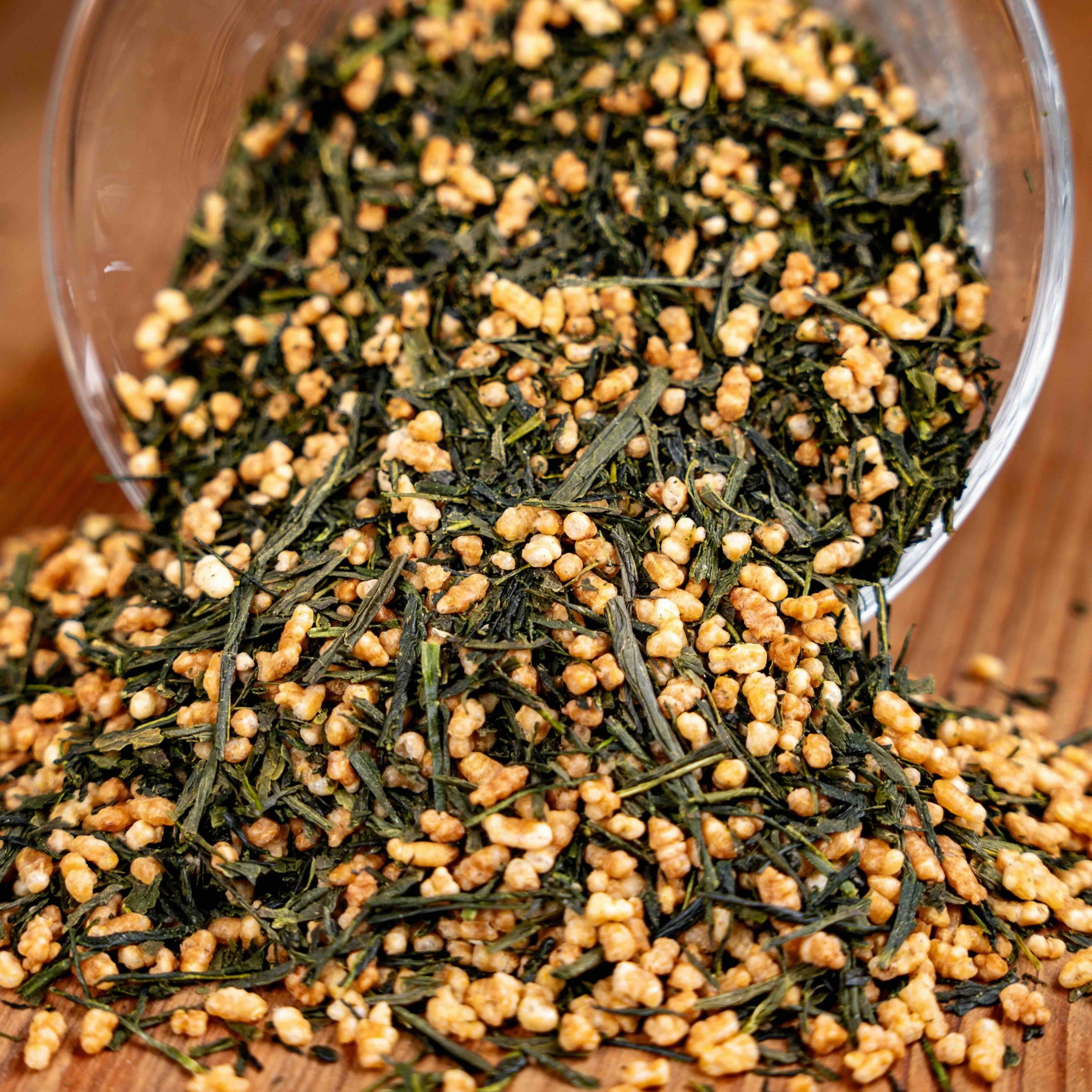 Genmaicha Ponpon Japon thé vert Sencha et riz brun grillé Doux et malté vrac