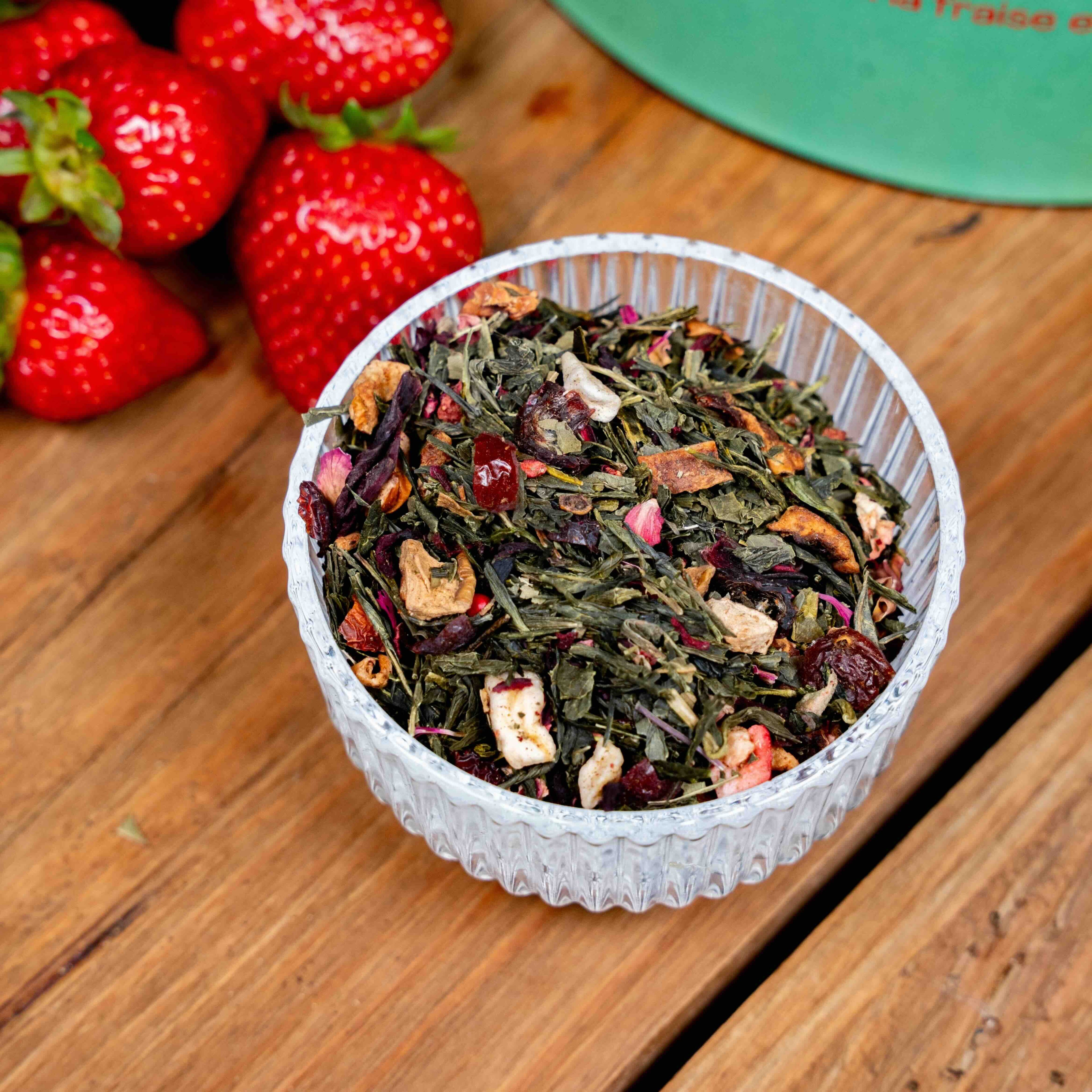 Printemps Gourmand Thé vert fraise rhubarbe vrac